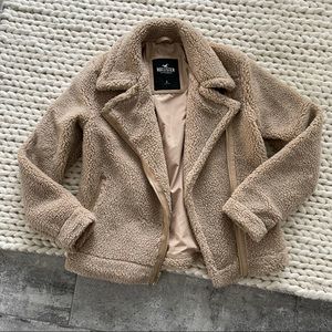 Hollister Light Brown Terry Coat Jacket Small